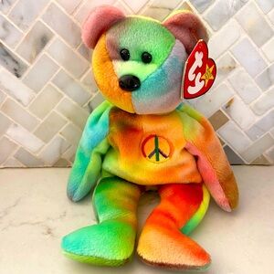 Beanie Baby Bear - Peace.